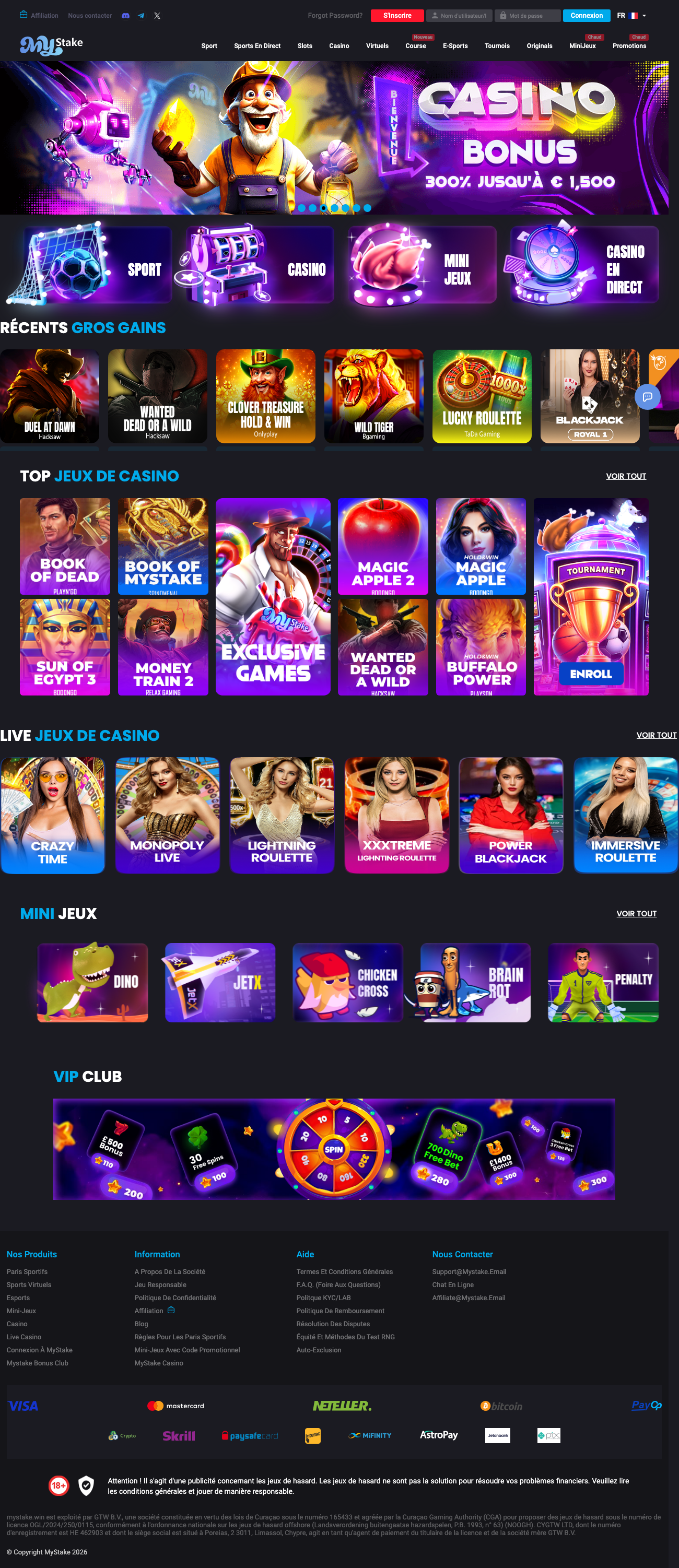 Aperçu du site MyStake