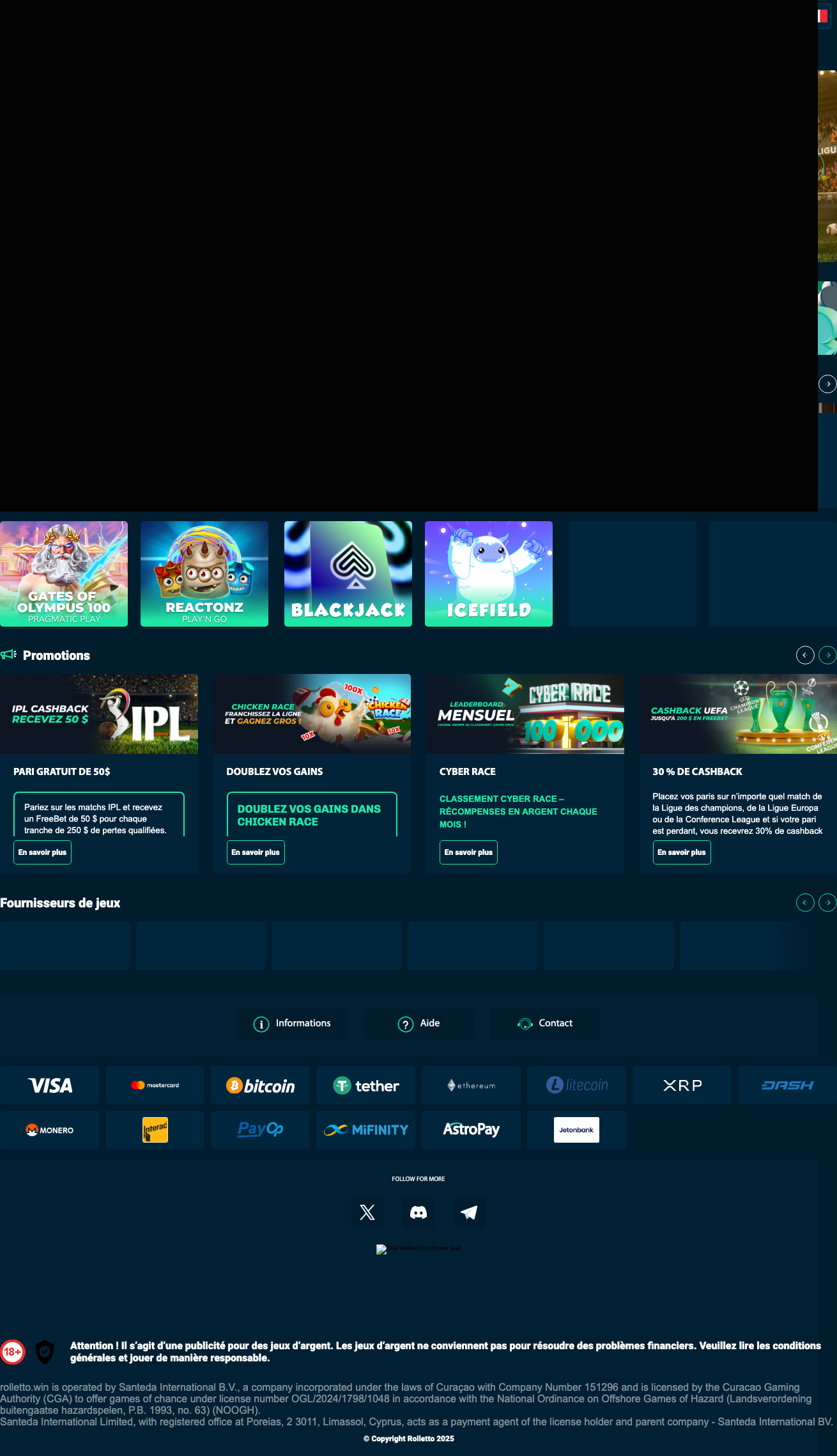 Aperçu du site Rolletto